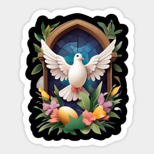 Easter Dove with Spring Vibes  Religious Art Gifts Sticker